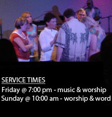 Providence Worship Center service times are Friday at 7:00 PM and Sunday at 10:00 AM